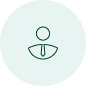Illustration für ein Icon, dass Führungkräfte symbolisiert.