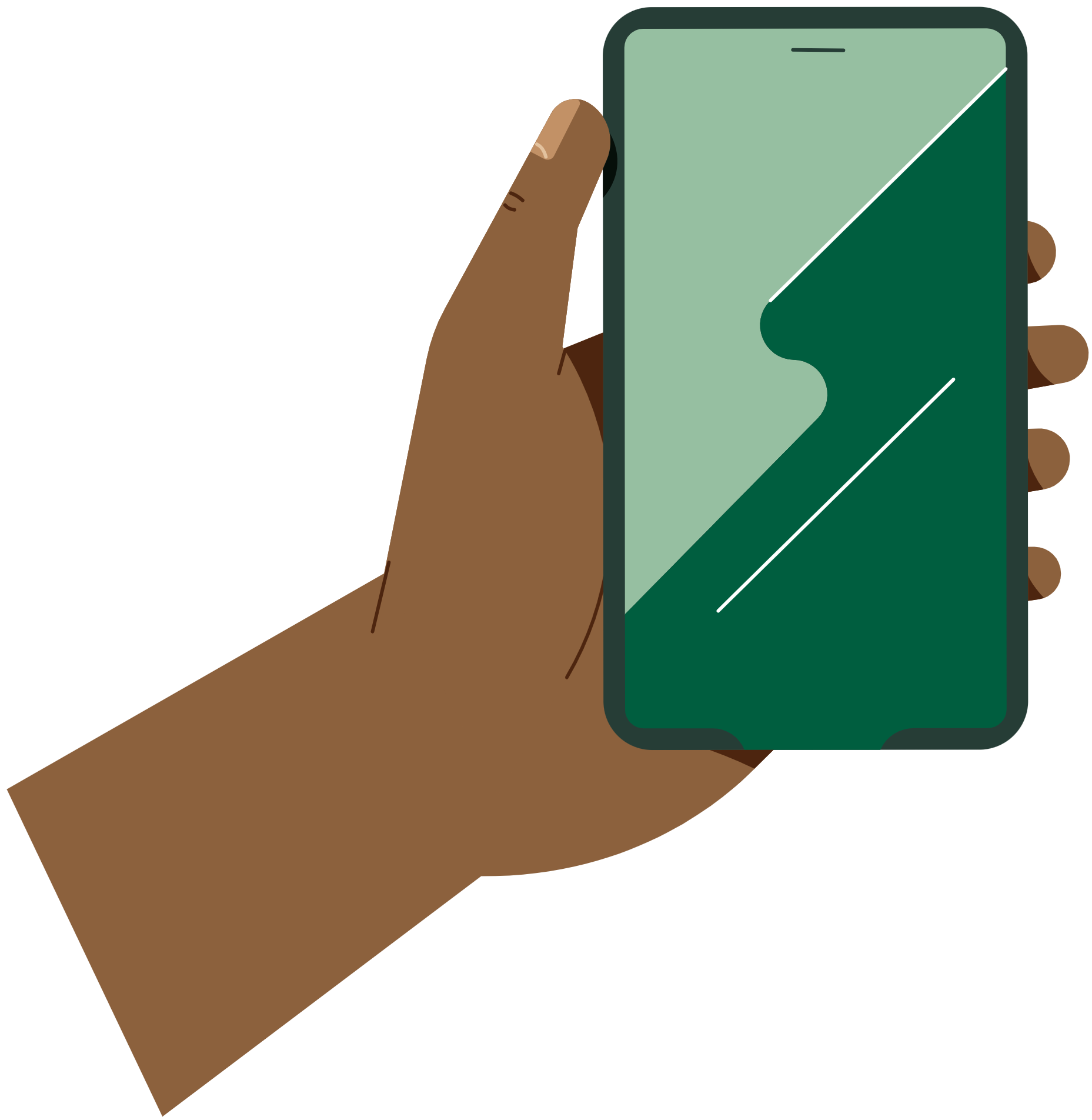 Hand zu sehen mit einem Smartphone
