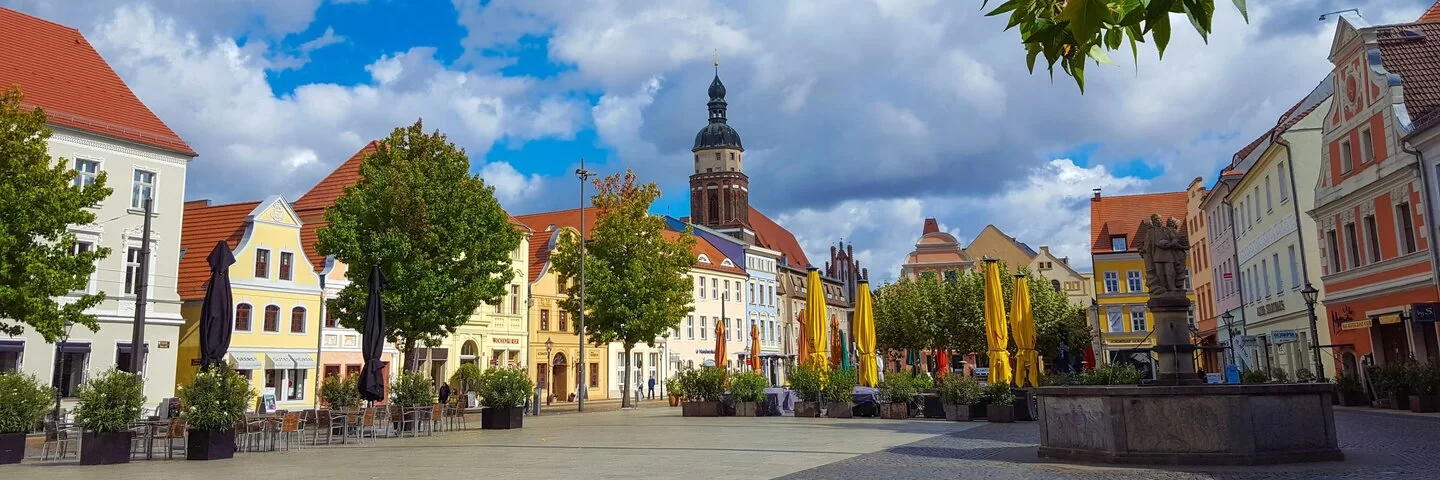 Blick auf den Marktplatz von Cottbus