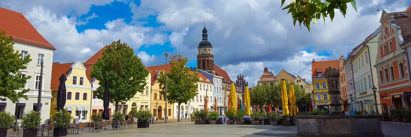 Blick auf den Marktplatz von Cottbus