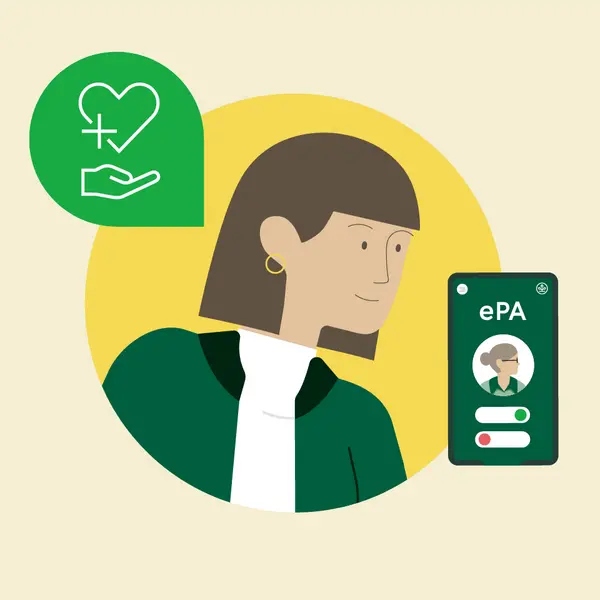 Interaktiver ePA-Ratgeber: Die elektronische Patientenakte erleichtert pflegenden Angehörigen den Alltag.