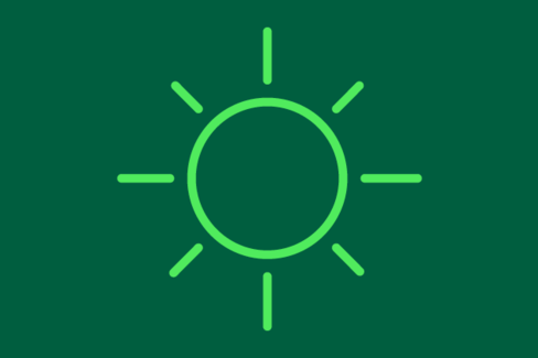 Es ist das Symbol einer Sonne zu sehen.