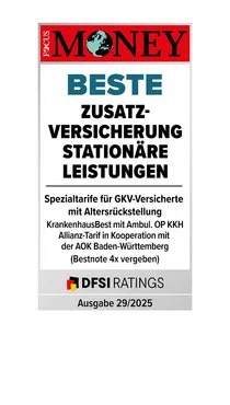 Auszeichnungssiegel Ficus Money und DFSI Stationäre Leistungen