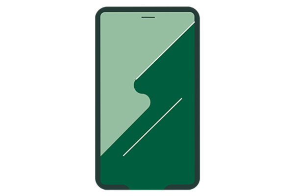 Das Bild zeigt das grüne Symbol eines Handys.