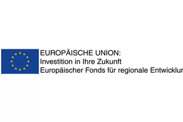 Auf dem Bild ist das Logo der Europäischen Union zu sehen. Neben dem Logo steht folgender Schriftzug: "Europäische Union: Investition in Ihre Zukunft. Europäischer Fonds für regionale Entwicklung."