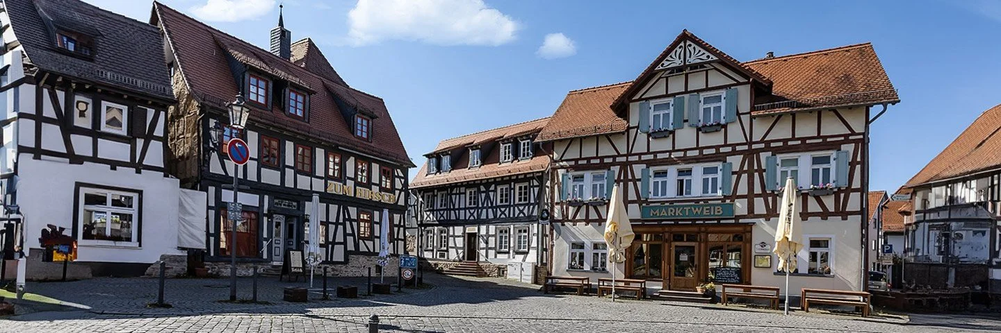 Der leere Marktplatz in Oberursel.