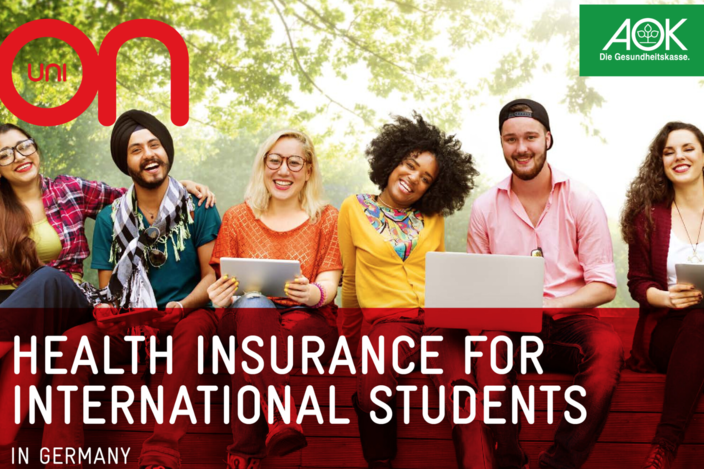 The image shows the cover of the ePaper on health insurance for international students.