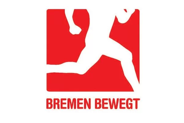 Das Bild zeigt das Symbol der "AOK Bremen bewegt". Es besteht aus einem roten Kasten, in dem ein laufender Mensch zu sehen ist.