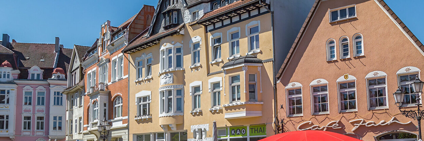 Historische Gebäude am Marktplatz Gans in Herford