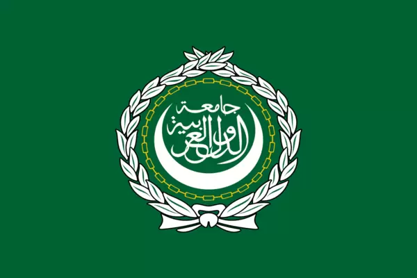 Es ist die Flagge der Arabischen Liga zu sehen.