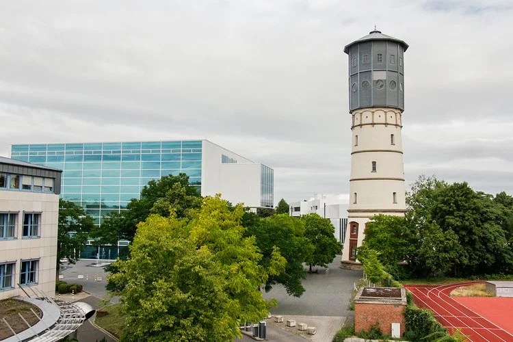 Der Wasserturm von Gütersloh steht in der Nähe der Innenstadt.