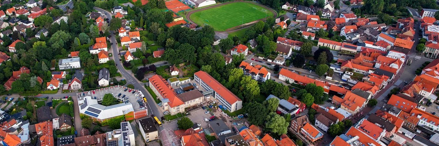 Luftaufnahme der Altstadt von Gifhorn in Niedersachsen