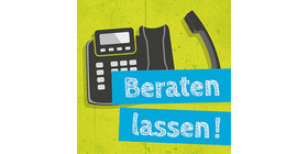 Das Bild zeigt ein Telefon und den Schriftzug "Beraten lassen!".