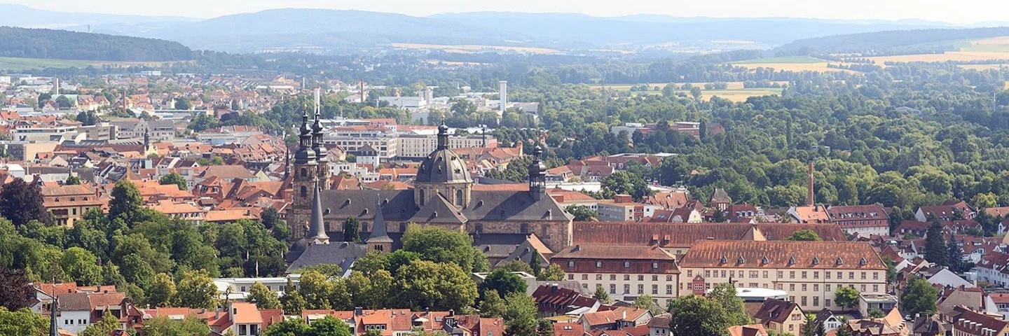 Panoramablick auf die Stadt Fulda mit dem Dom St. Salvator.