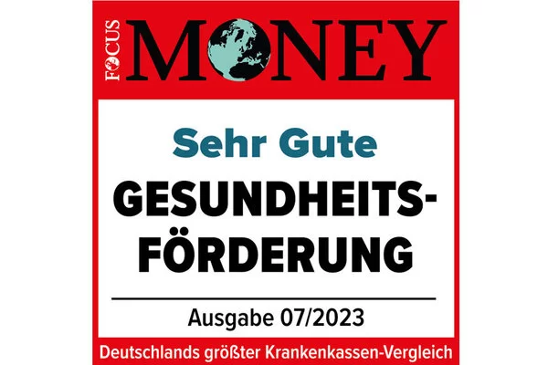 Ein Gütesiegel von Focus Money bescheinigt der AOK eine Sehr Gute Gesundheitsförderung.