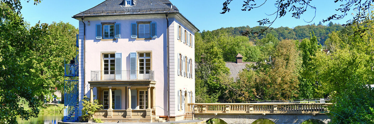 Kleines Kulturdenkmal Barockschloss "Trappenseeschloss" mitten im Heilbronner See