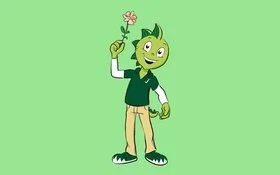 Jolinchen hält eine Blume in der Hand