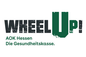 Das Bild zeigt das AOK Wheel Up-Logo.