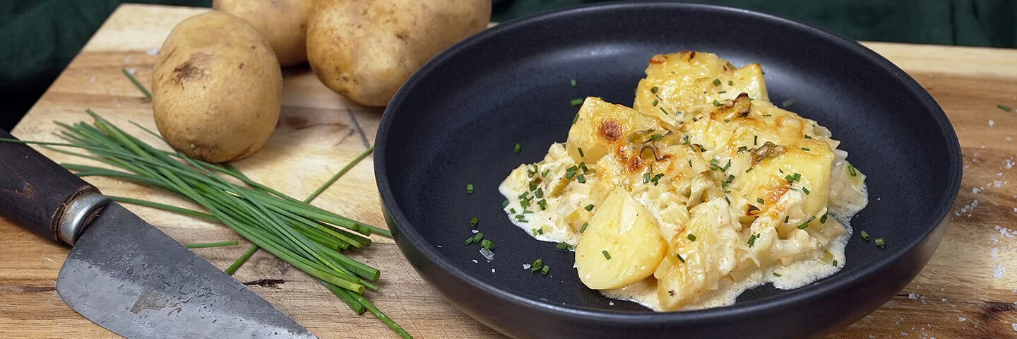 Das Kartoffel-Lauch-Gratin von Fernsehköchin Felicitas Then.