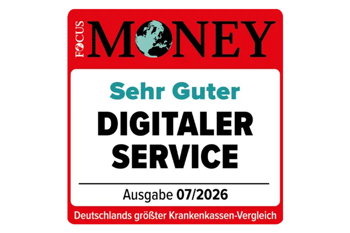 Zu sehen ist das rotweiße Siegel von Focus Money für Digitaler Service.