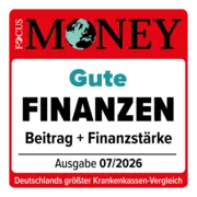 Zu sehen ist das rotweiße Siegel von Focus Money für gute Finanzen.