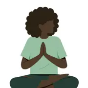 Illustrative Grafik: Eine Person macht eine Yoga-Übung.