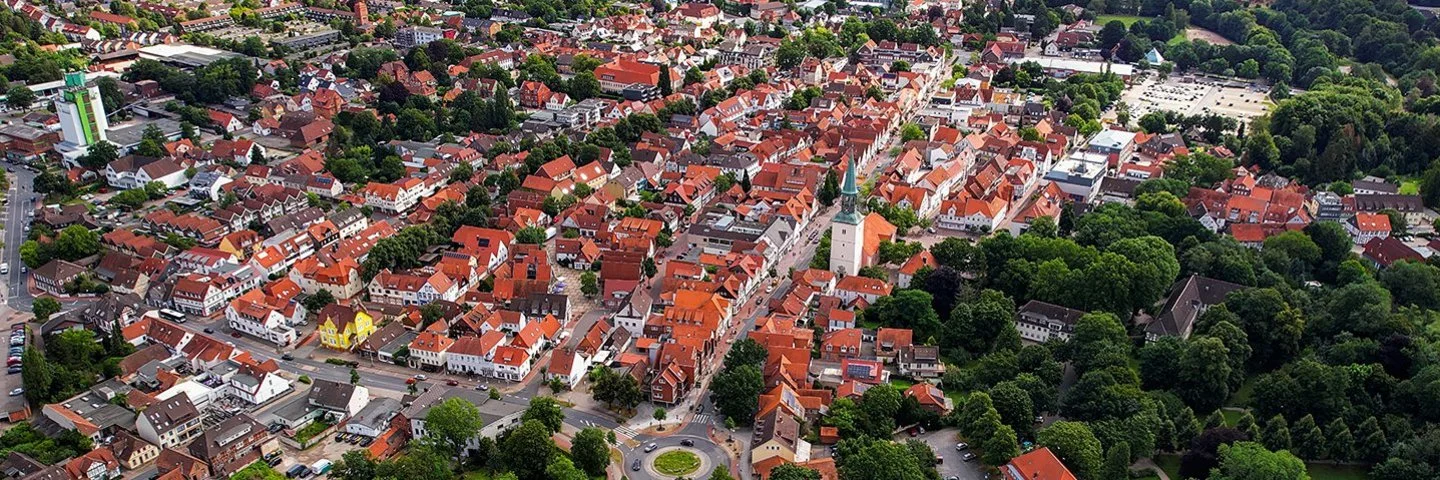 Luftaufnahme der Altstadt von Burgdorf in Niedersachsen