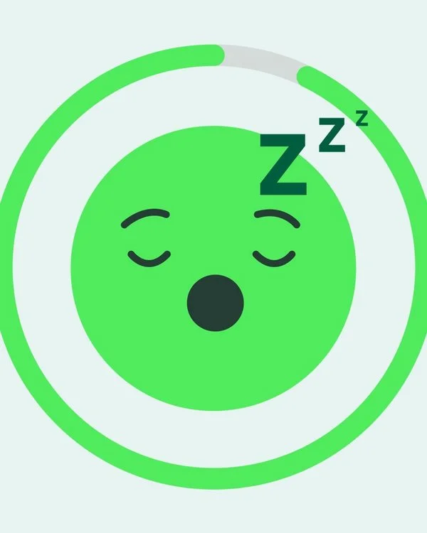 Illustration eines schlafenden Emojis.