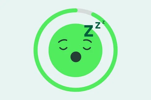 Illustration eines schlafenden Emojis.