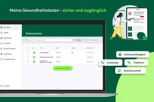 Ansicht des Desktop Clients zur „AOK Mein Leben“-App