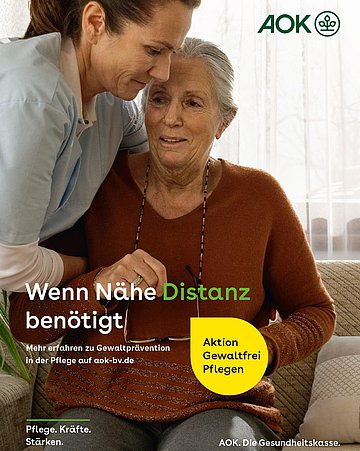 Plakat: Umgang mit Gewalt in der häuslichen Pflege