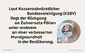 Rechts neben dem Text ist das Titelbild erneut abgebildet: Eine Frau schaut sich in einem kleinen Handspiegel ihre Zähne an.