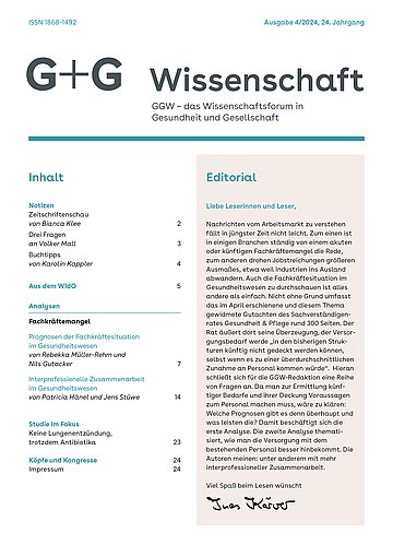 Foto: Titel der G+G-Wissenschaft 4/2024
