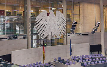 Der Plenarsaal im Bundestag.