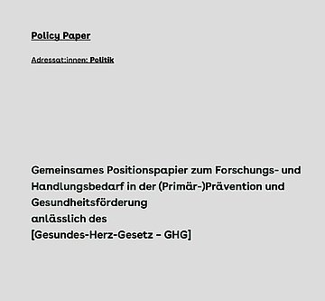 Das Positionspapier der Expertinnen und Experten richtet sich an die Politik.