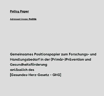 Das Positionspapier der Expertinnen und Experten richtet sich an die Politik.