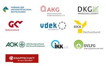 Logos Kassen und Klinikverbände Logos der zehn beteiligten Verbände