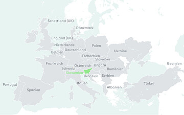 Auf einer Europakarte ist eine Auswahl an L&auml;ndern hervorgehoben, die bei einer Umfrage zum Thema Digital Health der WHO Europe teilgenommen haben.
