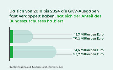 Foto: Grafik zur Entwicklung des Bundeszuschusses von 2010 bis 2024.