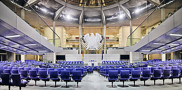 Blick in den Plenarsaal des Deutschen Bundestags.
