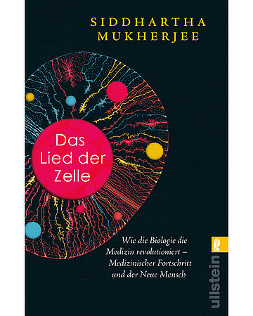Buchcover: Das Lied der Zelle: Illustration einer Zelle auf schwarzem Grund