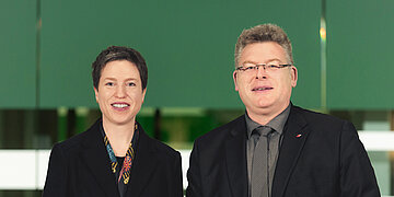 Knut Lambertin und Dr. Susanne Wagenmann, Vorst&auml;nde des Aufsichtsrats des AOK- Bundesverbandes.