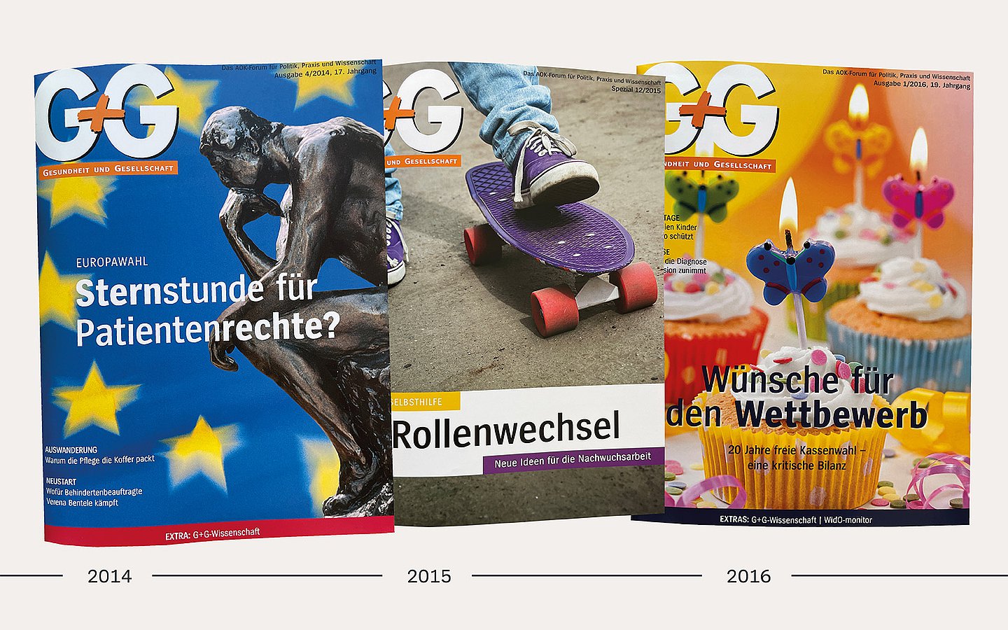 Foto: Titelbilder der G+G aus den Jahren 2014 bis 2016