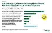 Das Balkendiagramm zeigt die Gründe für Personen, in die Notaufnahme zu gehen und die Prozentzahl.