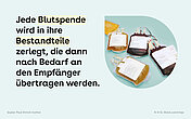 Links im Bild ist der Text eingeblendet. Rechts daneben ist eine Blase, in der verschiedenfarbige Blutbeutel liegen (in rot und orange).