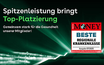 Logo Auszeichnung als beste regionale Krankenkasse
