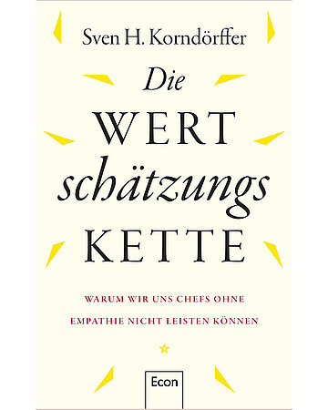 Cover des Buches "Die Wertsch&auml;tzungskette" in Hellgelb mit gelben Schnippseln