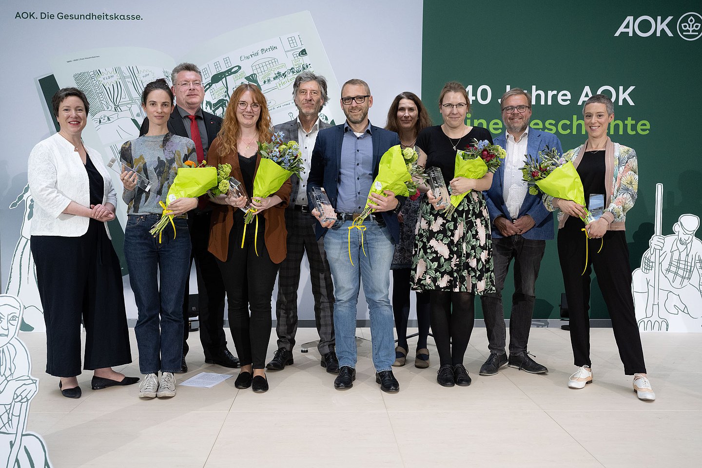 Foto: Die Preisträgerinnen und Preisträger des Fritz-Schösser-Medienpreises 2022.