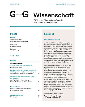 Foto: Titel G+G-Wissenschaft 3/2025.