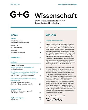 Foto: Titel G+G-Wissenschaft 3/2025.